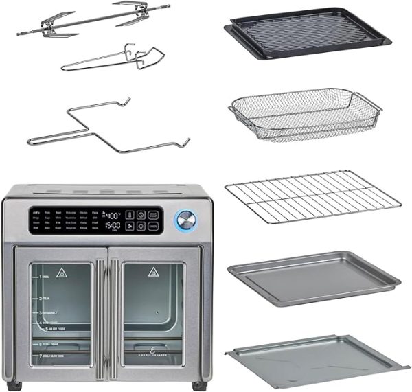 Emeril Lagasse 26 QT Extra Large Air Fryer, Convection Toaster Oven with French Doors, Stainless Steel - Image 4
