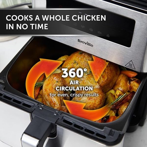 Breville Halo Air Fryer | 9L Digital Air Fryer Oven | 1700W Power for Fast Results | 50% More Energy Efficient | Large Size: 65% More Cooking Space | Fry, Bake, Roast & Grill | [VDF131] - Image 4