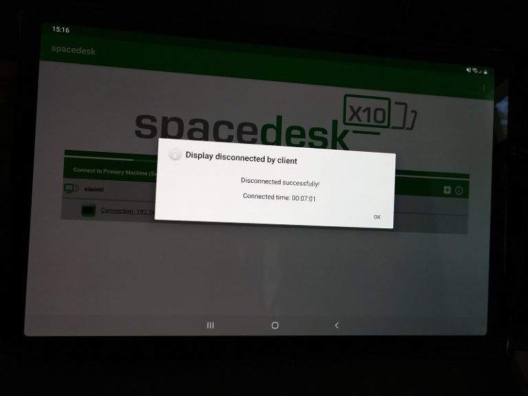 spacedesk app auf android tablet