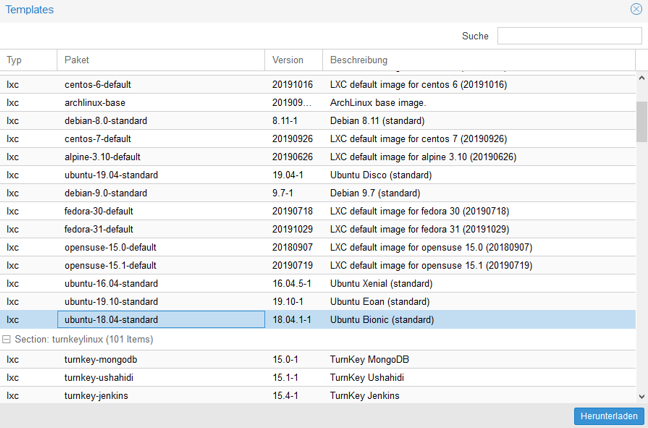 Linux Ubuntu lxc proxmox