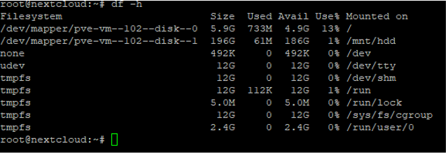 prüfen ob die nextcloud disk vorhanden ist