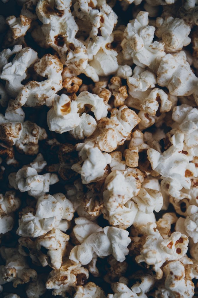 Vegan dulce de leche cake with caramel popcorn