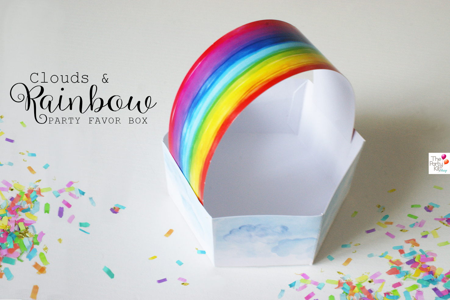 rainbow party favor box free printable