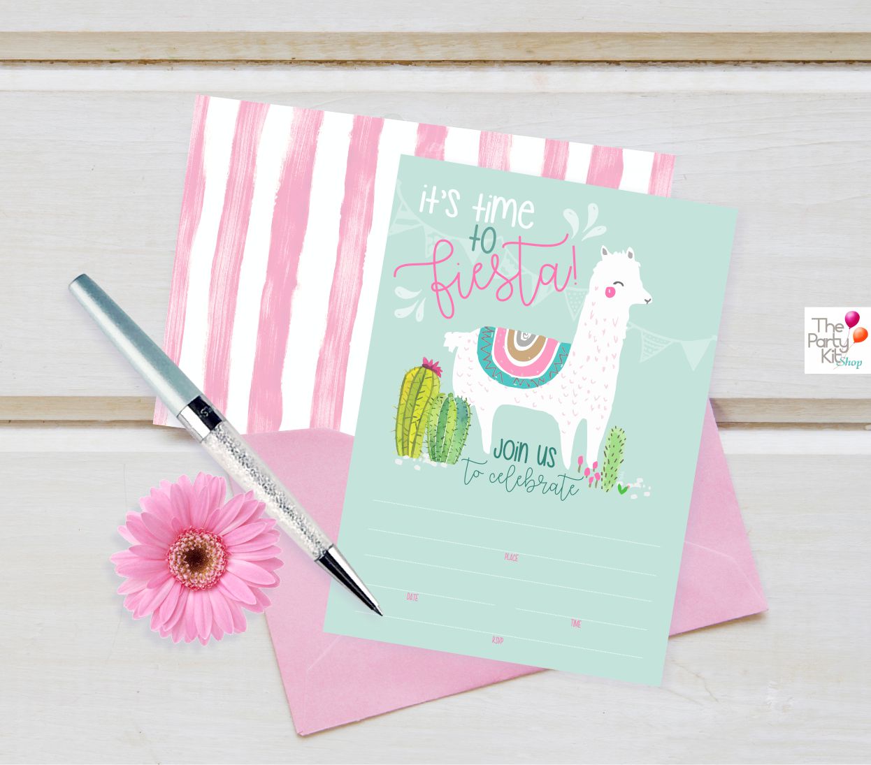 llama cactus fill in invite