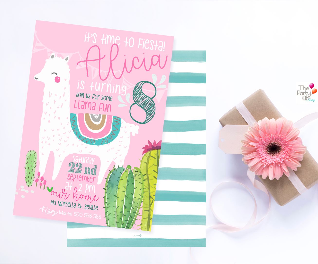 llama party invite