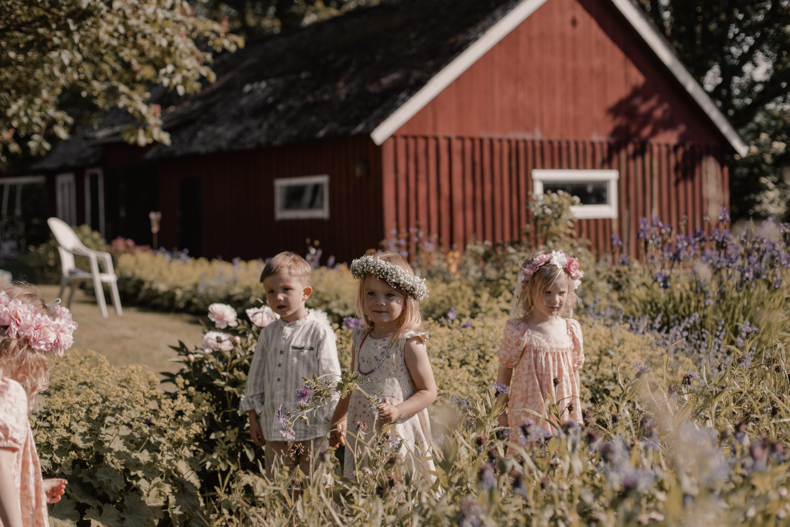 idylliskt midsommarfirande