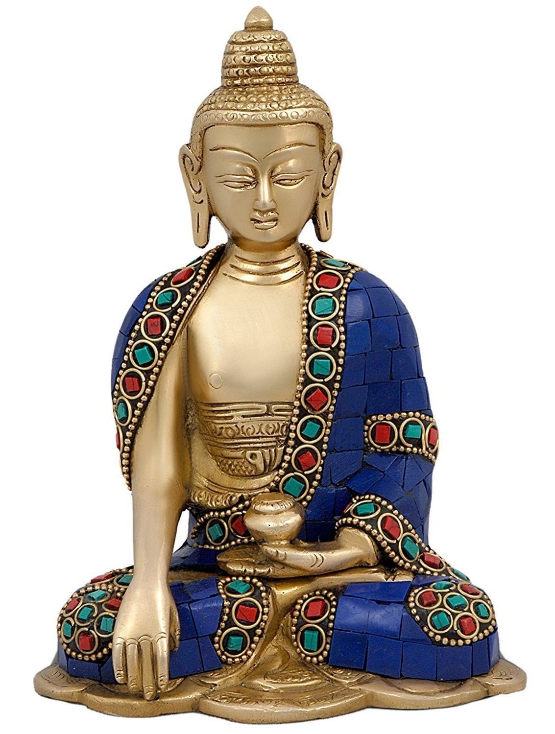 Brass Buddha Blessing Statue 