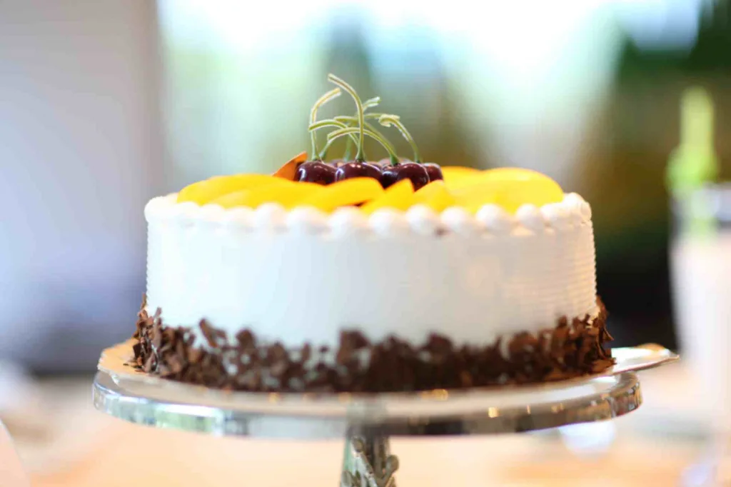 Elegant birthday cake showcasing a delicious birthday celebration.