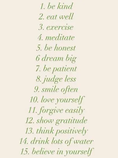 15 habits for wellbeing list