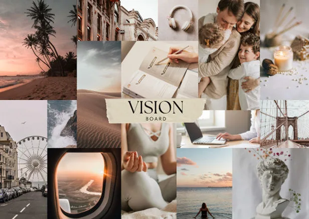 Vision board for manifesting your dream life