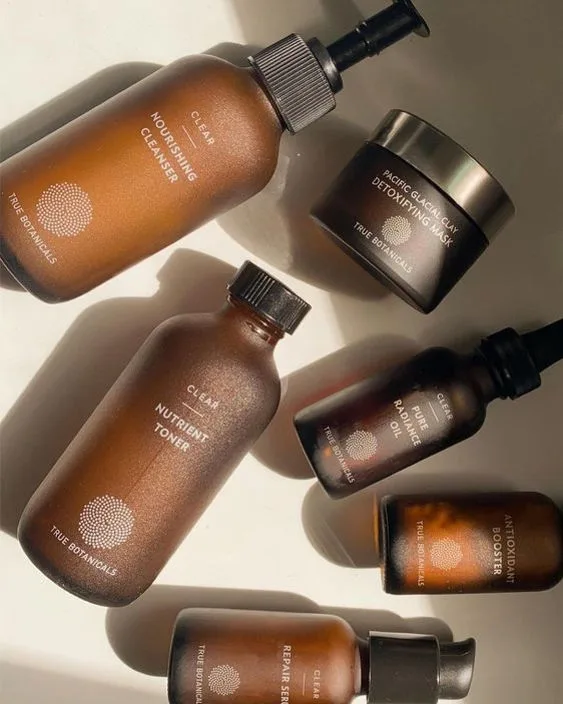 Picture of products from an organic and sustainable beauty brand, True Botanicals
