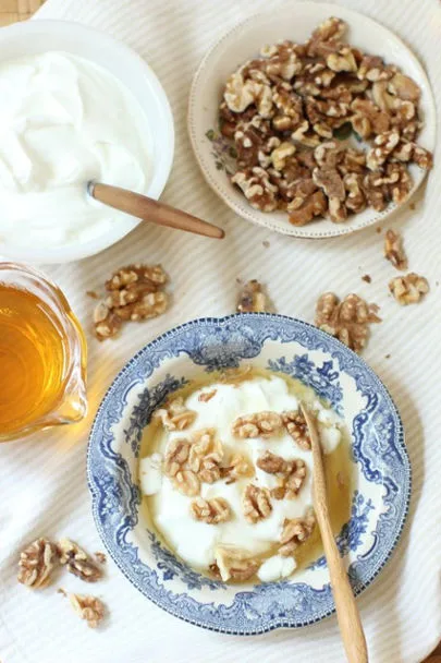 Picture of greek yogurt with nuts