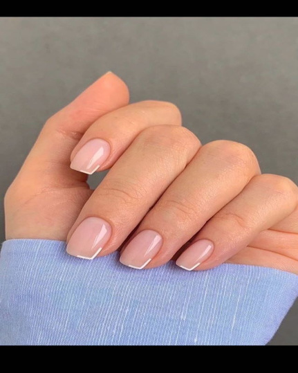 90° french tip nails