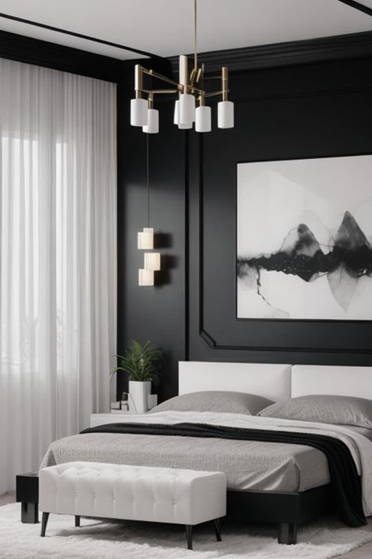 a black bedroom