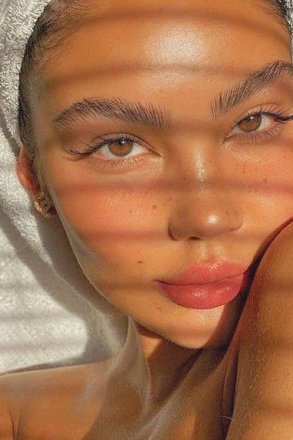 a glowing skin girl