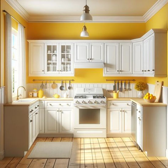 a yellow kitchen