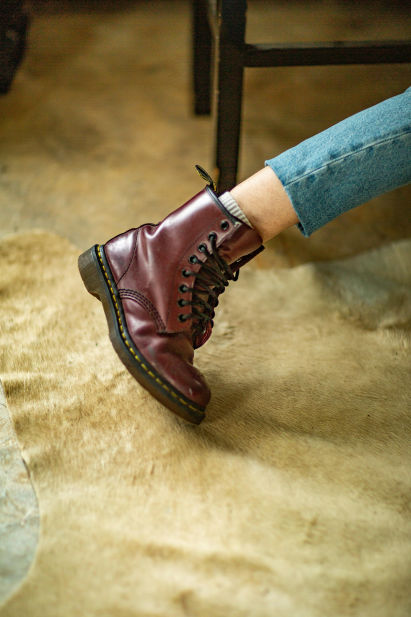 cherry red doc martens boots fall 2024 fashion trends