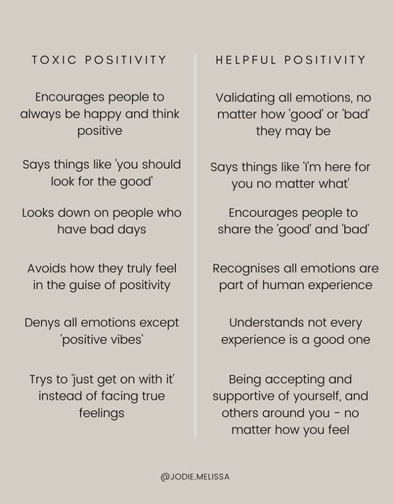 difference between genuine and toxic positivity