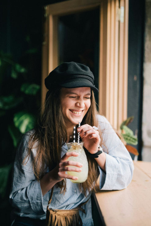 woman enjoying an alcohol-free drink