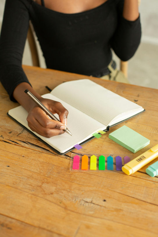 woman creating a dopamine menu