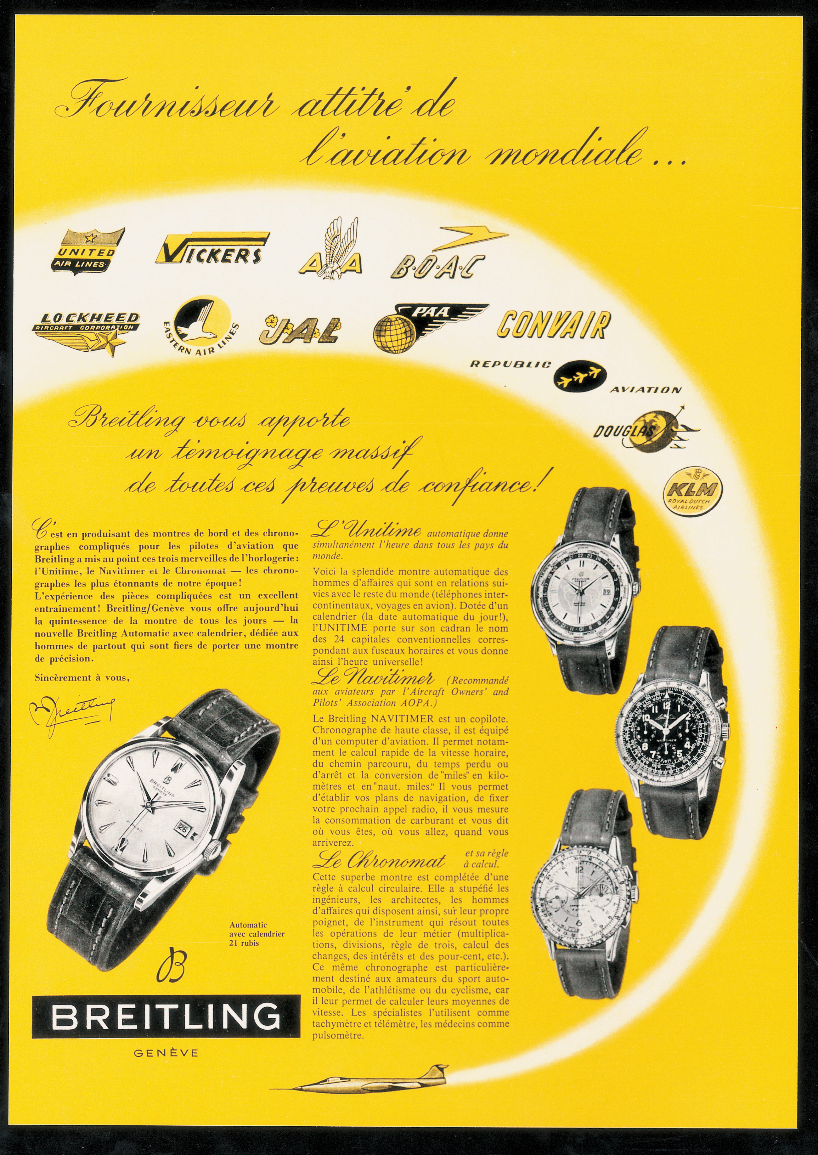 breitling navitimer vintage ad aviation