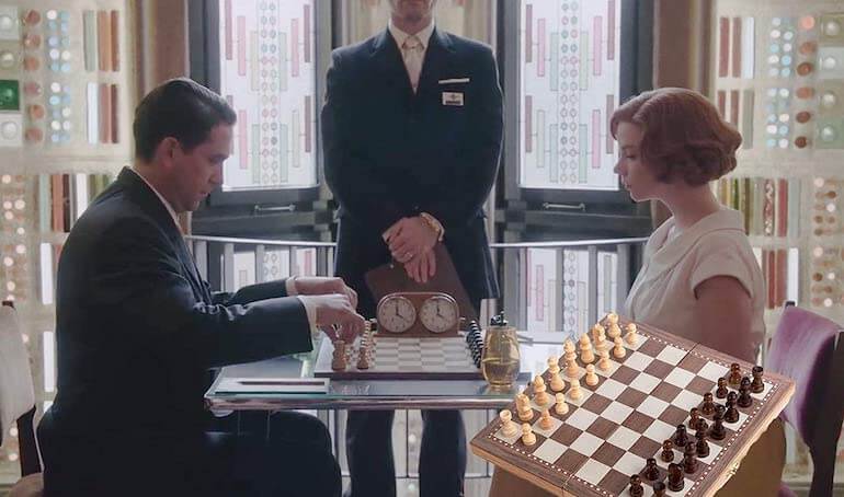 chess set in the queen's gambit