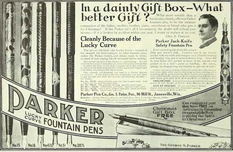 Parker pen old ad