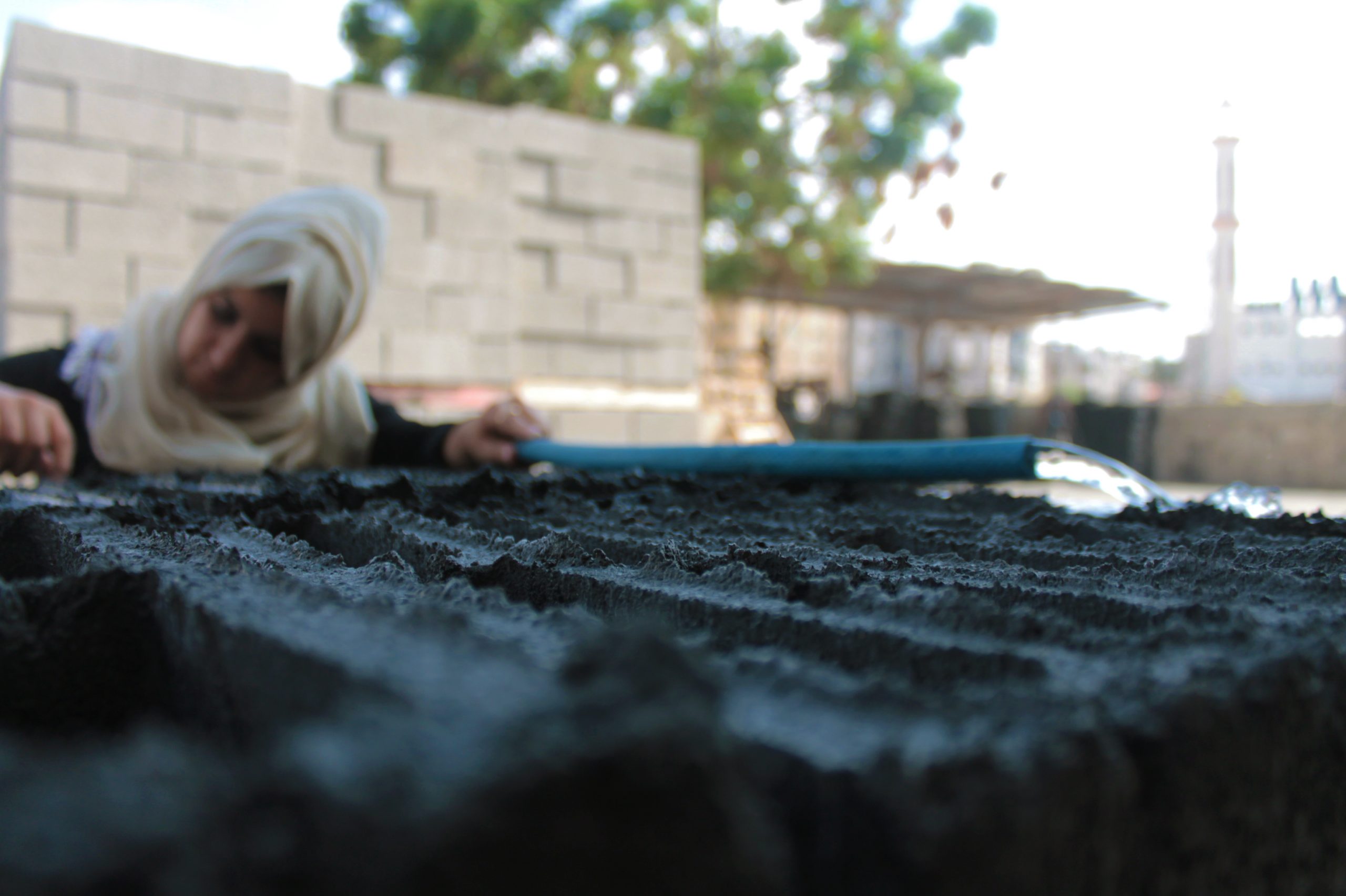 Majd Mashharawi and Rawan Abdelatif, two 23 year old civil engineers living in Gaza, have invented the GreenCake building block. Photo: Asmaa Elkhaldi/The Turban Times
