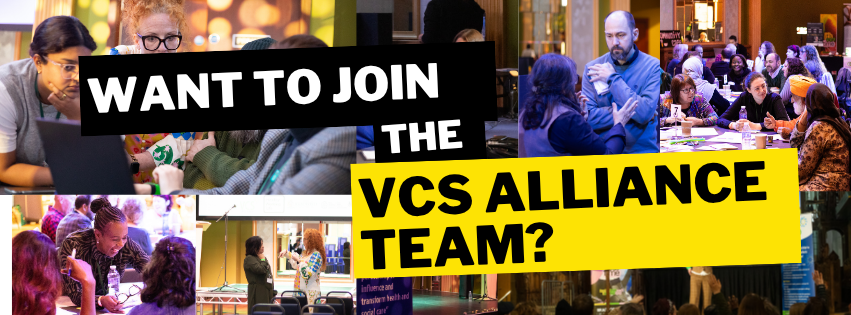 Banner with text: Want to join the VCS Alliance team?