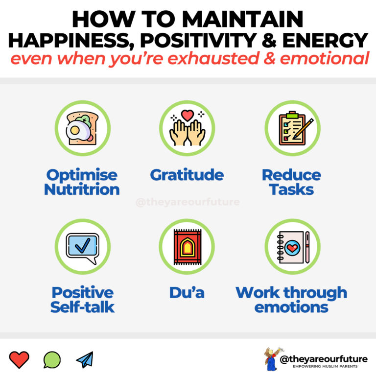 6 Ways to Maintain Energy, Positivity & Happiness [Muslim Mothers]