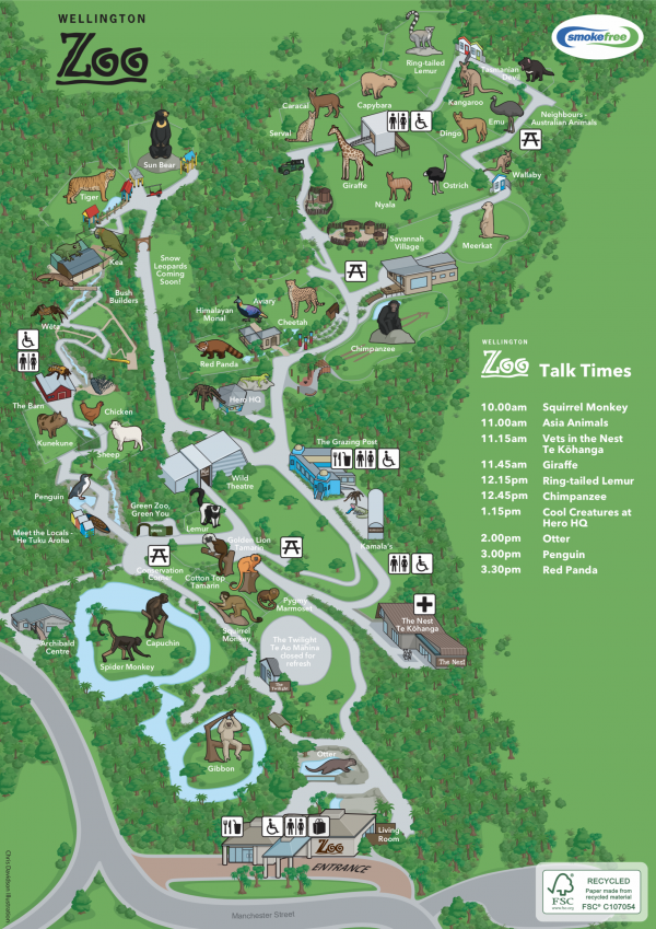 Wellington zoo map