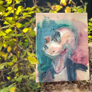 "Looking Up", 30x40 cm, Akryl på krydsfilér, Thomas Løj Christensen