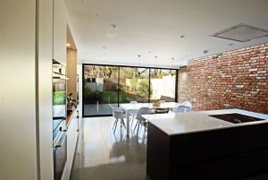 Brick wall kitchen