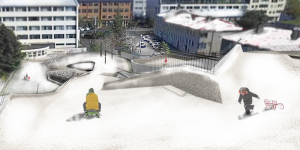 Town centre ski slope