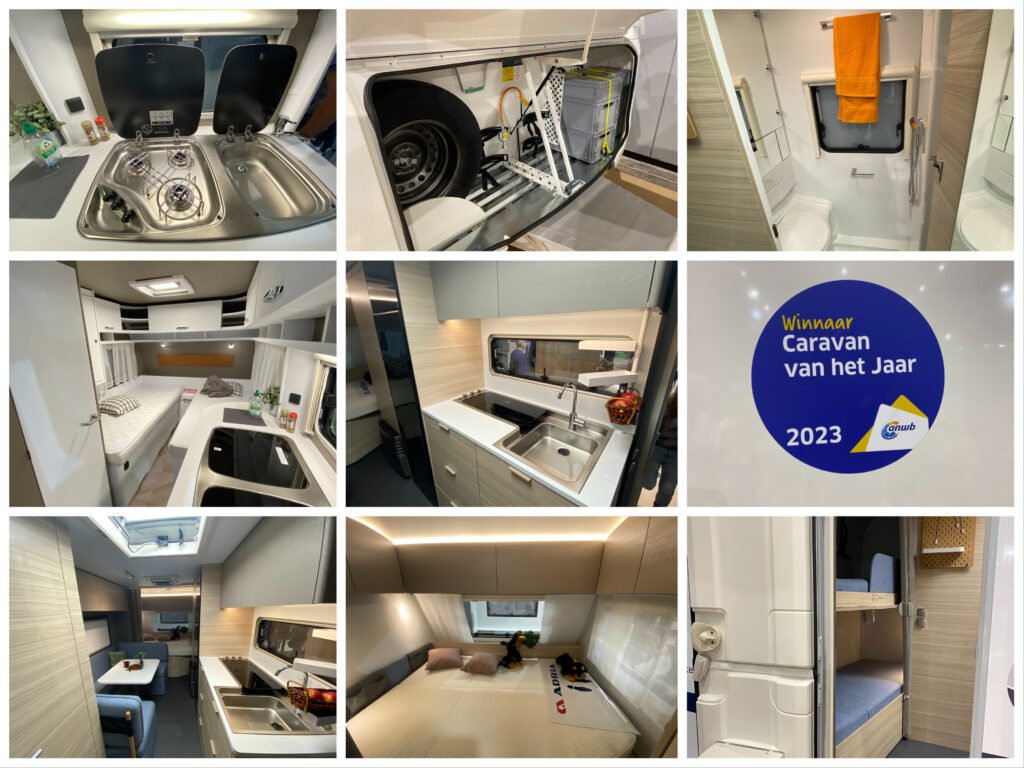 Adria Altea caravan, uitgeroepen tot ANWB Caravan van het Jaar 2023. 