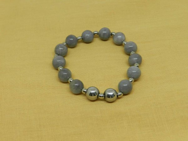 Lunar Quartz beaded bracelet