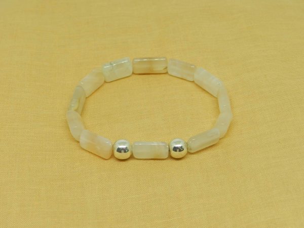 Moonstone with silver beads bracelet