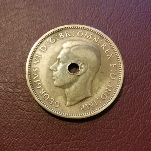 1940 half penny coin