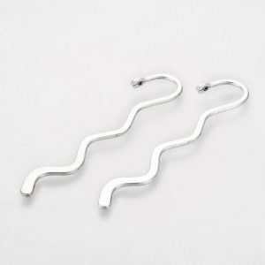 Tibetan Style Alloy Wavy Bookmark Findings, Lead, Cadmium Free, Antique Silver,