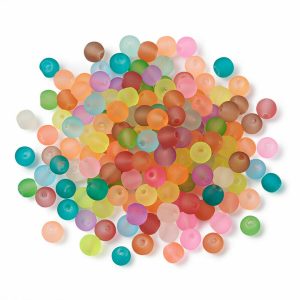 Frosted Round Acrylic Beads, Various & Assorted Colours -10mm - 10 20 50 100 200