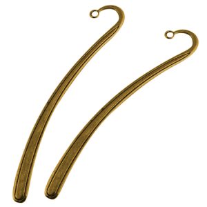 Tibetan Style Bookmarks, Nickel Free, Lead Free and Cadmium Free, Antique Golden,125x7x2mm, Hole: 3mm