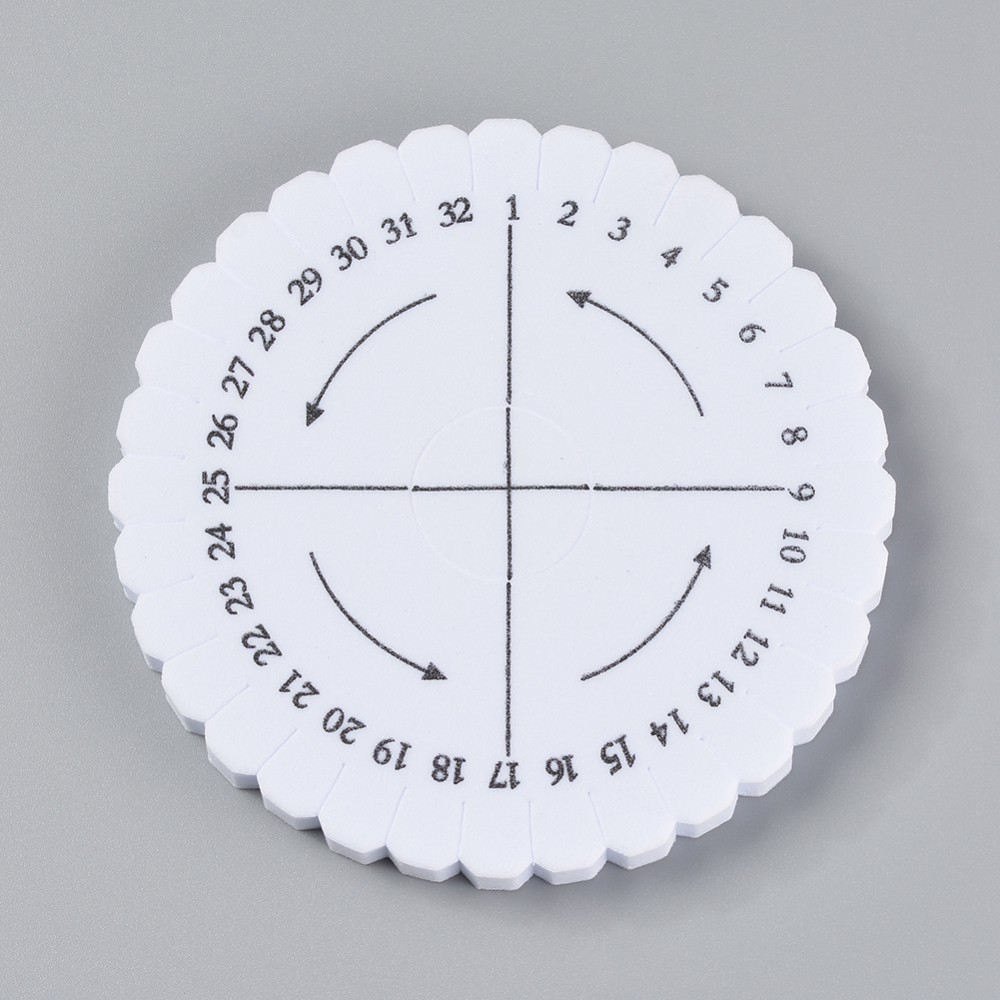 EVA Braiding Disc Disk, Macrame Board, DIY Braided Cord Bracelet, Craft Tool, Flat Round or Square, White, - Image 3