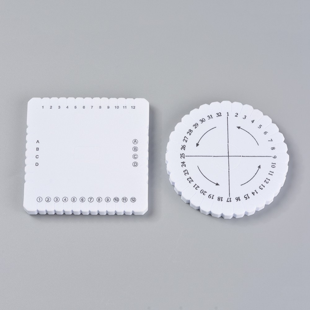 EVA Braiding Disc Disk, Macrame Board, DIY Braided Cord Bracelet, Craft Tool, Flat Round or Square, White, - Image 2