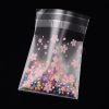 Rectangle OPP Cellophane Bags, with Floral Pattern, PearlPink Size: about 10cm long, 6.9cm wide, - 5,10,25 - Image 2