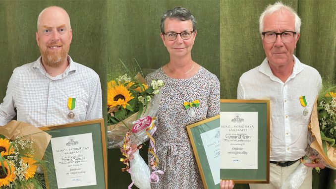 Henrik Sjöman, Inger Runeson och Gunnar Ericson är 2022 års trädgårdsmedaljörer.