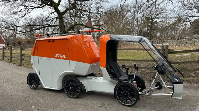 STIHL tacklar problemet med begränsad framkomlighet i städer och ­minskande grönytor genom lanseringen av elcykeln Mobile Green Care.