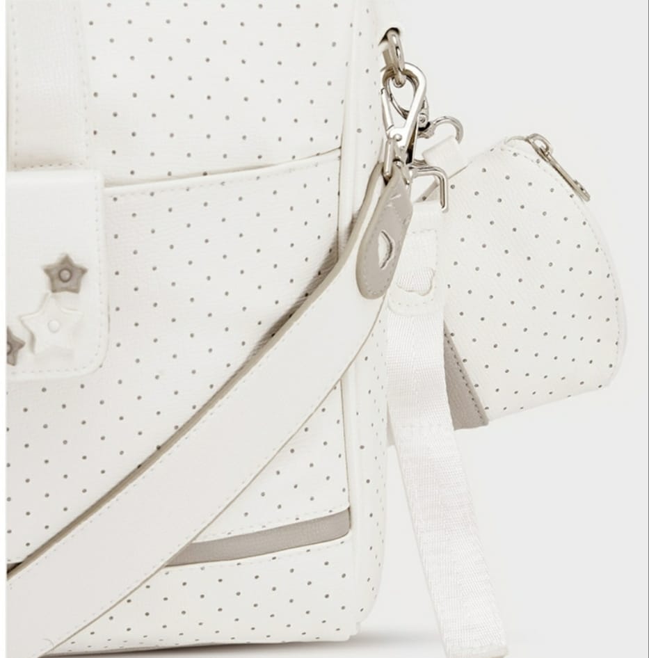 REGALO PORTADOCUMENTOS BOLSO MAYORAL MOD 19799 2020 BEBE MATERNAL MATERNIDAD  CLINICA MAMA BLANCO LUNARES
