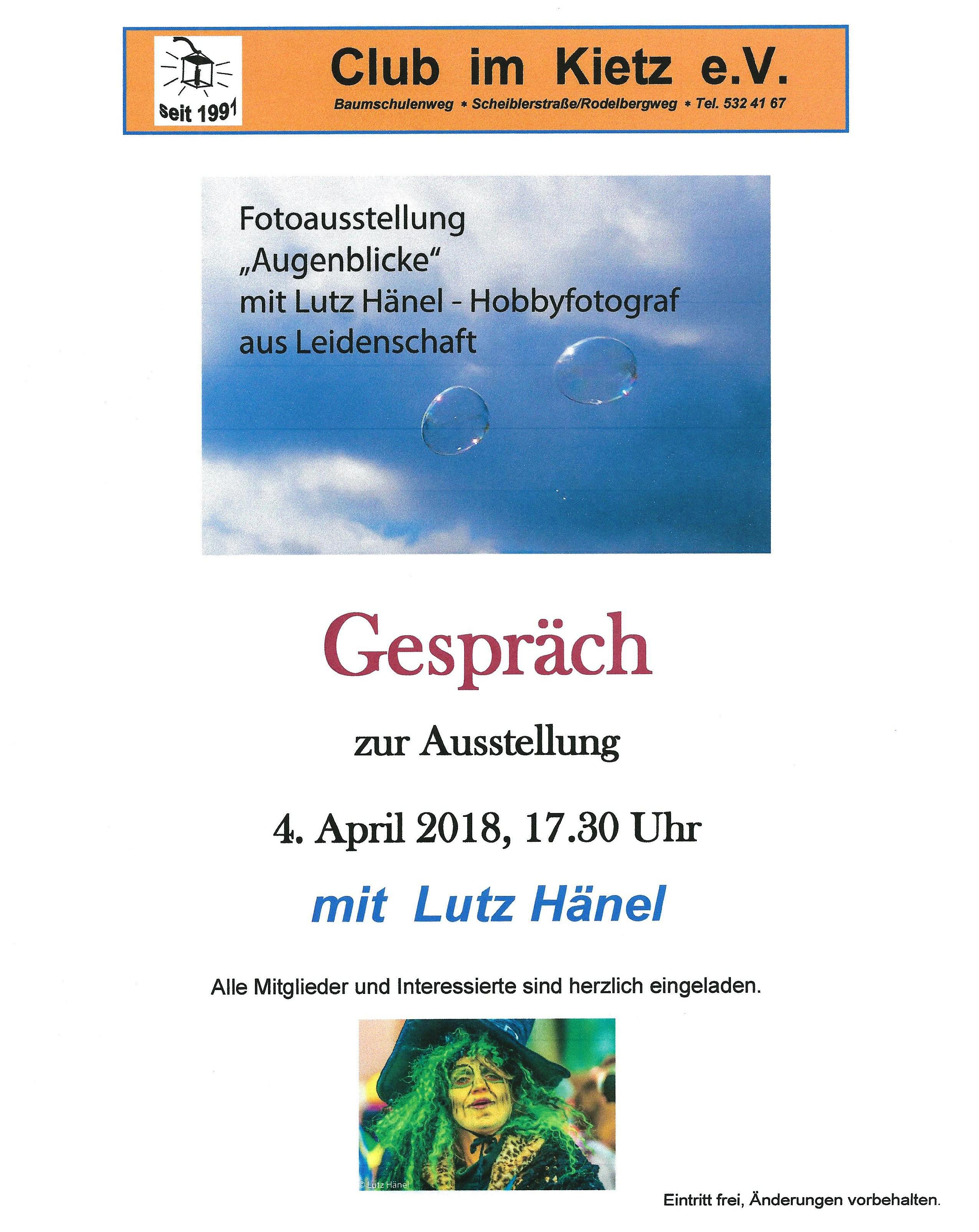 2. Ausstellung Ankündigung das Gespräch zur Ausstellung