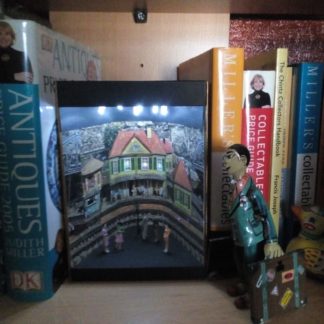 Book Nook Diorama, Book Shelf insert. Kitsch Garden gnomes. Daisy LED fairy  lights.