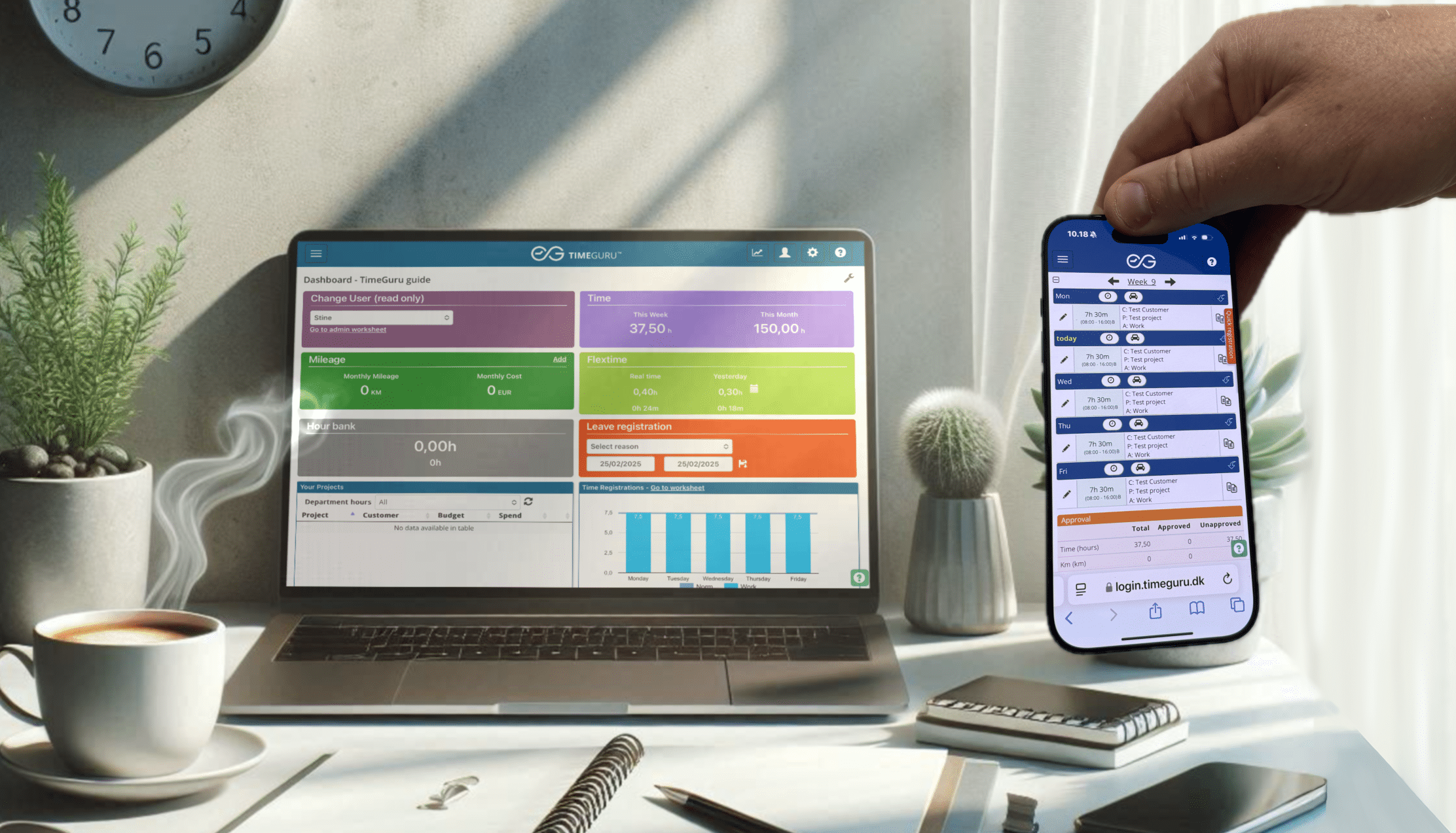 Simpel online tidsregistrering
